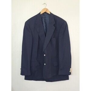 Brooks Brothers 1818 Men Blazer 45R Dark Blue Gold Buttons Classic Sport Coat